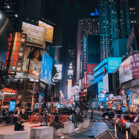 Times Square New York at night Times Square New York City at night — digital advertising NYC