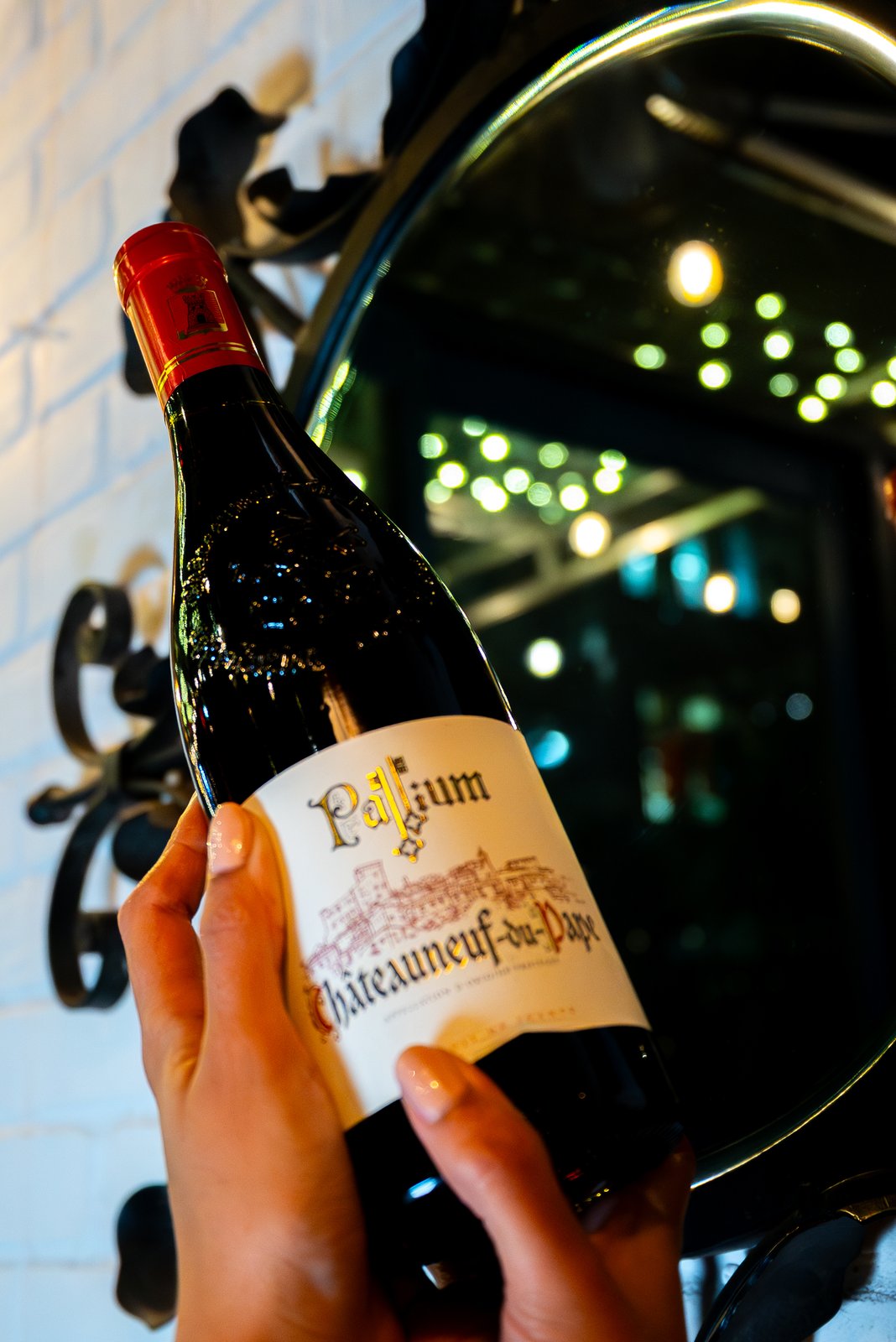 Bottle of Châteauneuf-du-Pape at a NYC wine bar, shot for a Getalife Studios client